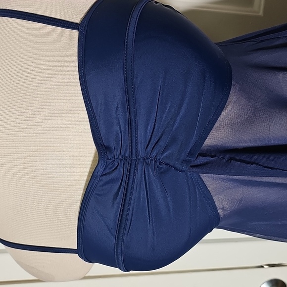 Elegant Navy Blue Women's Top( Bathing Suit) Nave Blue By JACKOLYN SMITH. SZ 14 - Picture 2 of 8